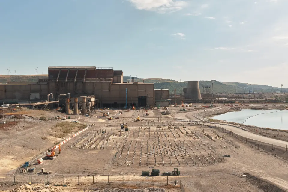 Piling for the electric arc furnace at Port Talbot